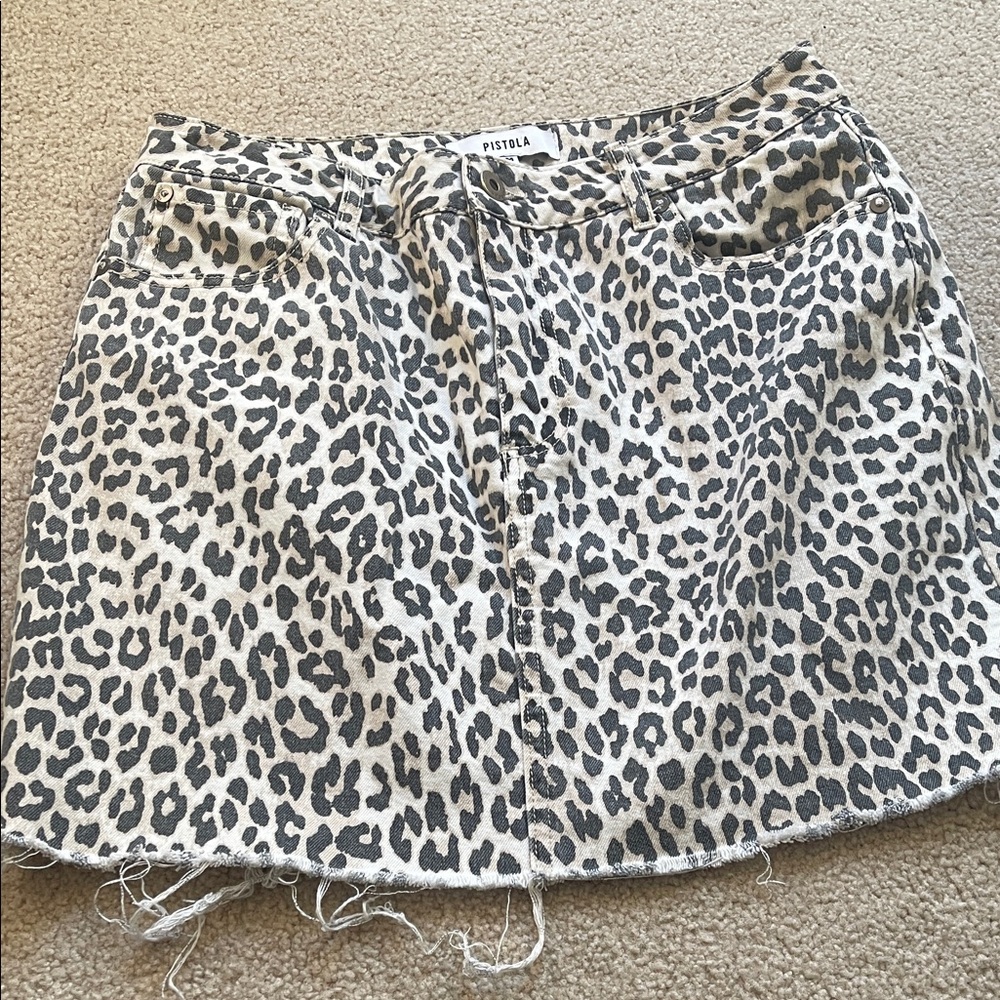Pistola Animal Print Denim Skirt